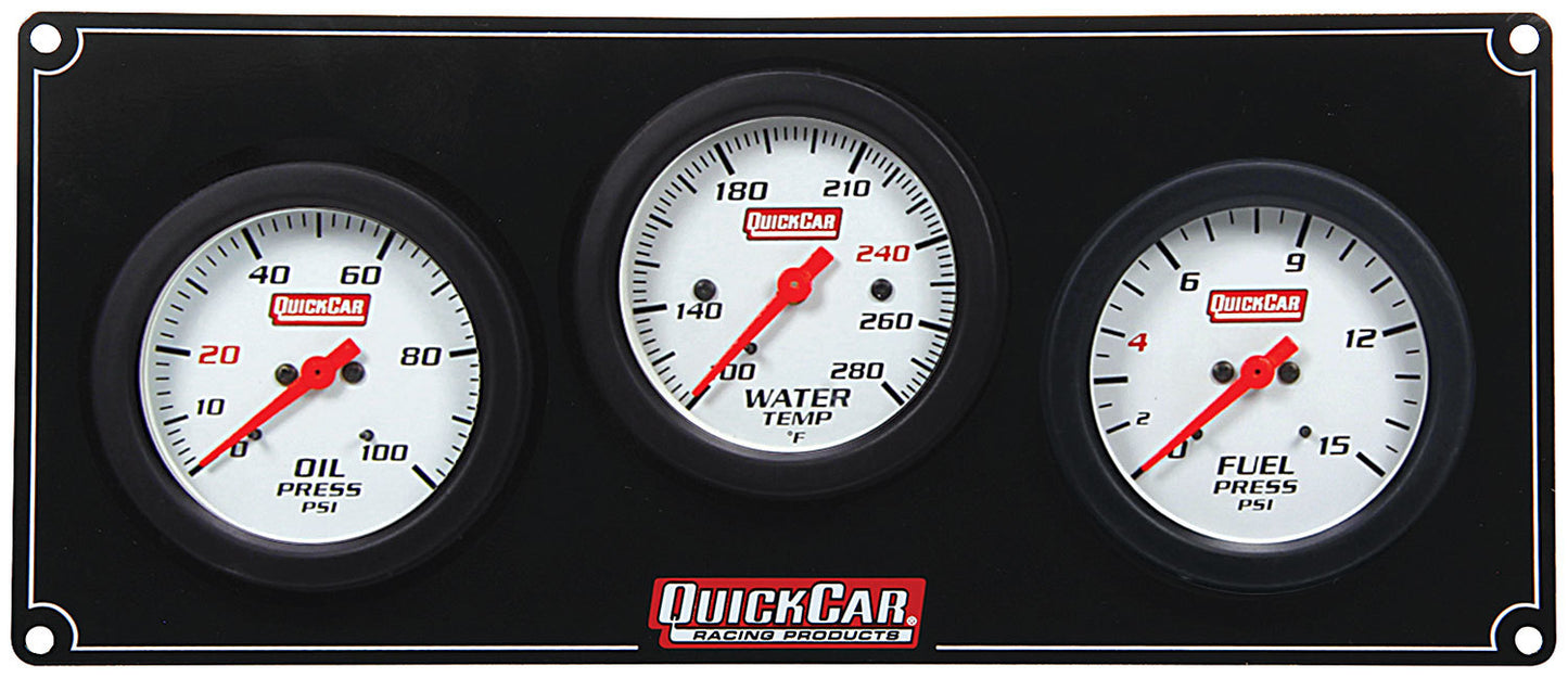 Quickcar Racing Products QRP61-7012 3 Gauge Extreme Panel OP/WT/FP