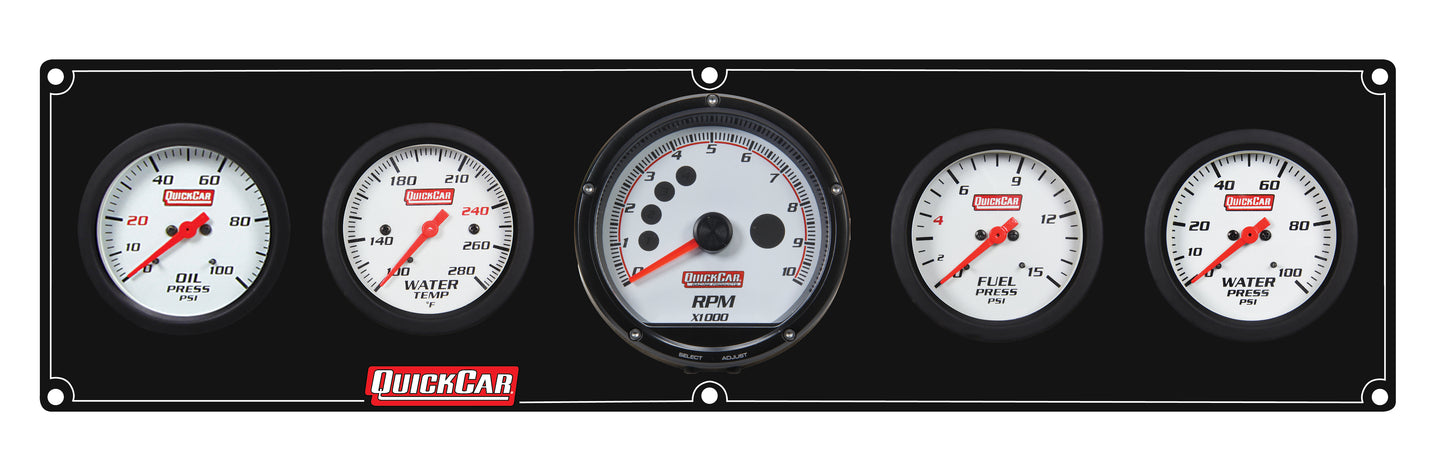 Quickcar Racing Products QRP61-7356 Extreme 4-1 Panel w/Tach OP/WT/FP15/VT Black