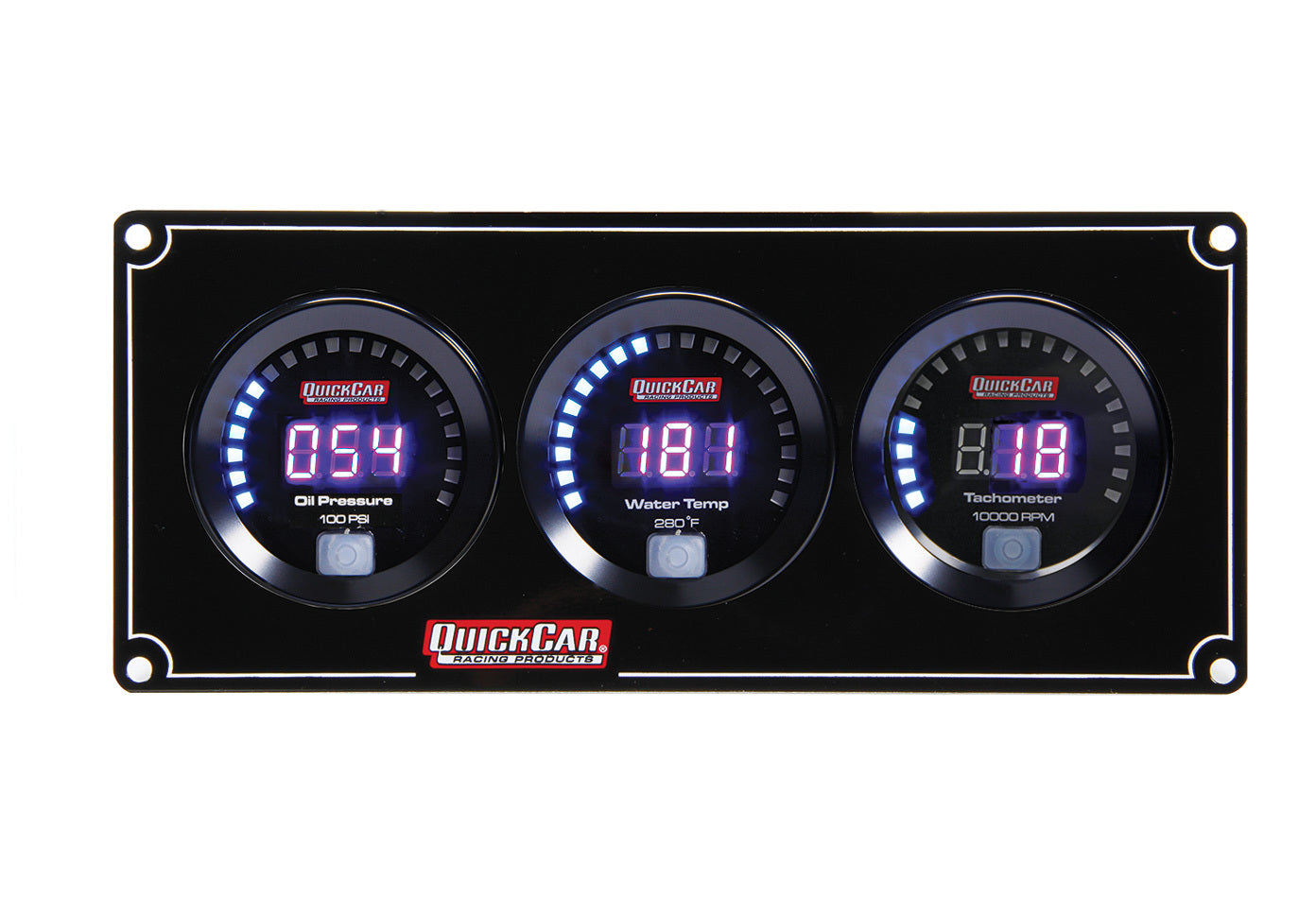 Quickcar Racing Products QRP67-2031 Digital 2-1 Gauge Panel OP/WT w/Tach