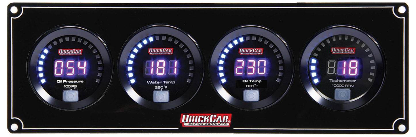 Quickcar Racing Products QRP67-3041 Digital 3-1 Gauge Panel OP/WT/OT w/Tach