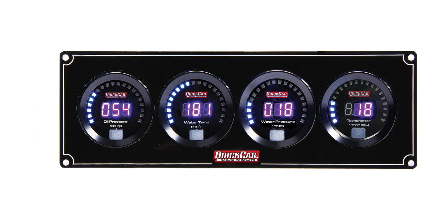 Quickcar Racing Products QRP67-3046 Digital 3-1 Gauge Panel OP/WT/WP w/Tach