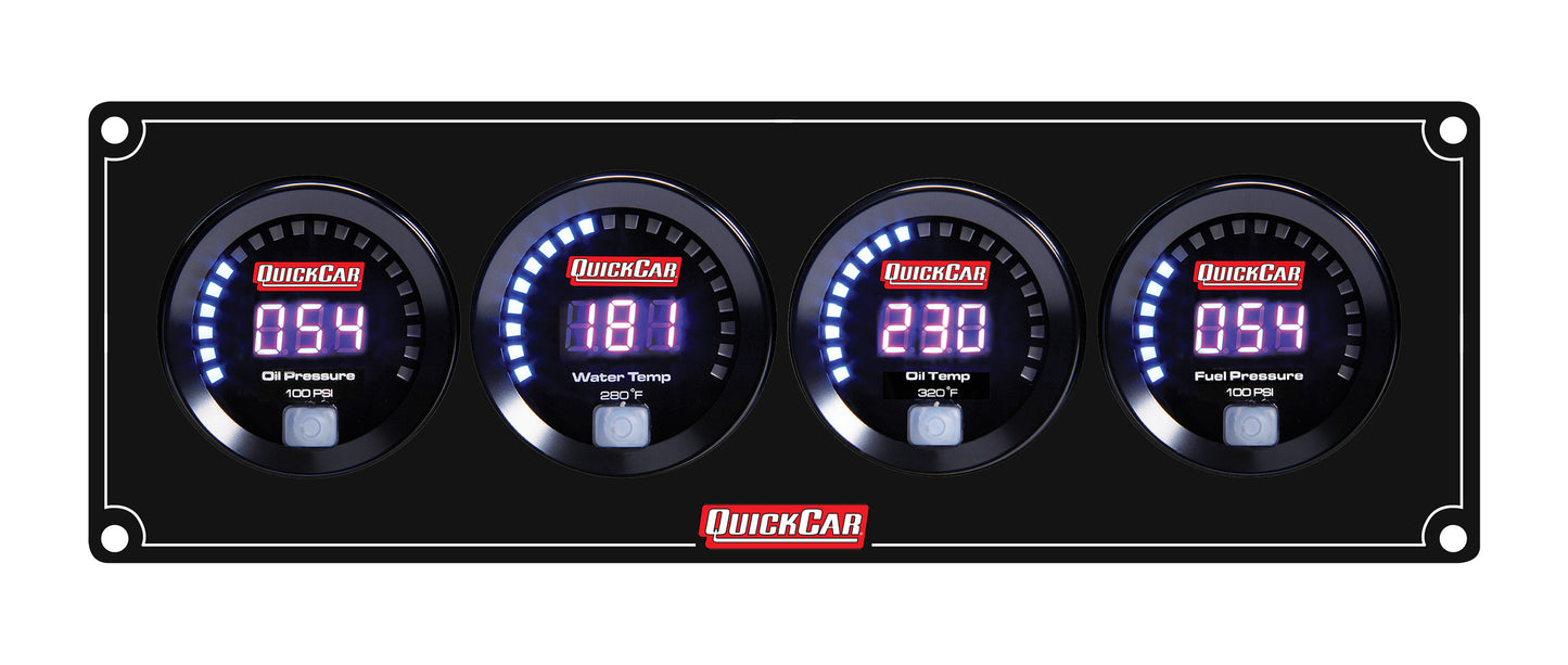 Quickcar Racing Products QRP67-4022 Digital 4 Gauge Panel OP/WT/OT/FP100