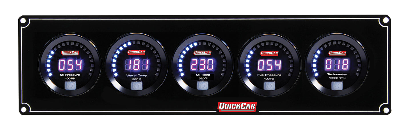 Quickcar Racing Products QRP67-4052 Digital 4-1 Gauge Panel OP/WT/OT/FP100