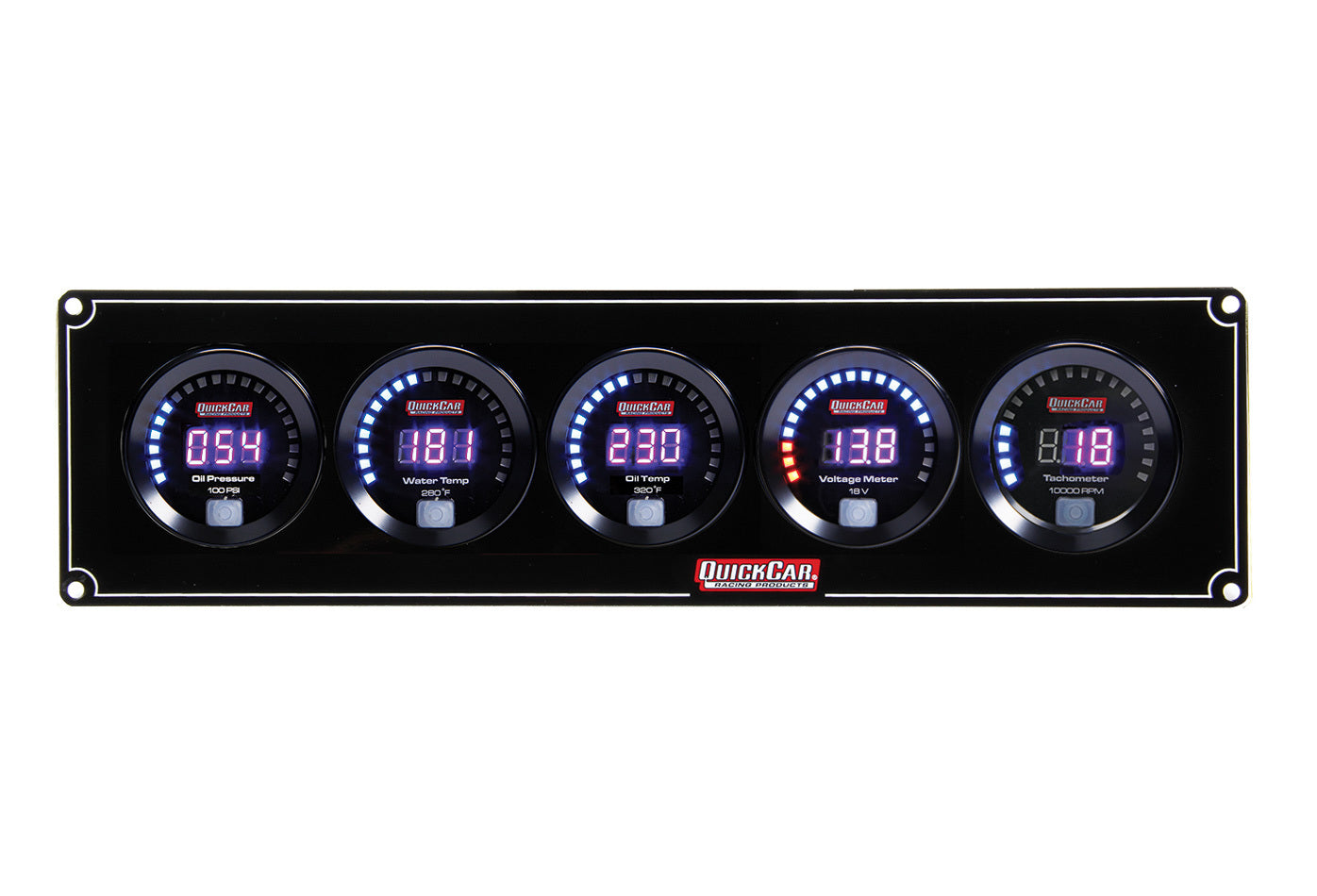 Quickcar Racing Products QRP67-4057 Digital 4-1 Gauge Panel OP/WT/OT/Volt w/Tach