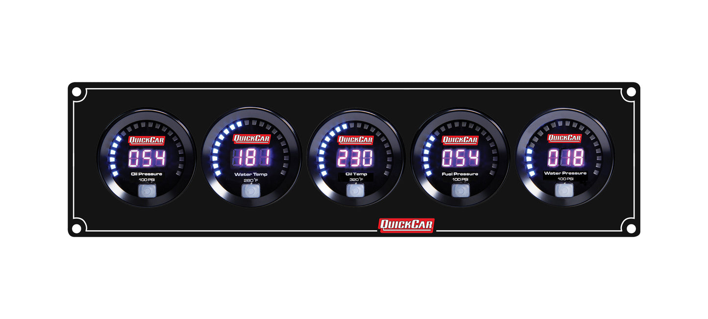 Quickcar Racing Products QRP67-5032 Digital 5 Gauge Panel OP/WT/OT/FP100/WP