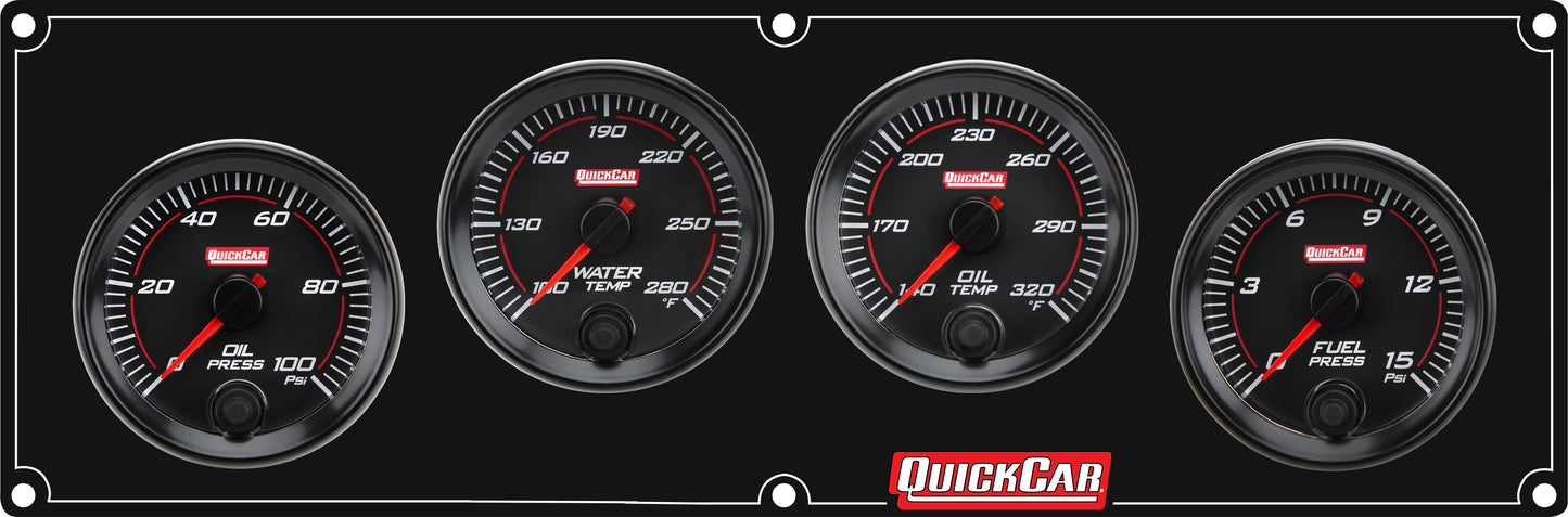 Quickcar Racing Products QRP69-4021 Redline 4-1 Gauge Panel OP/WT/OT/FP