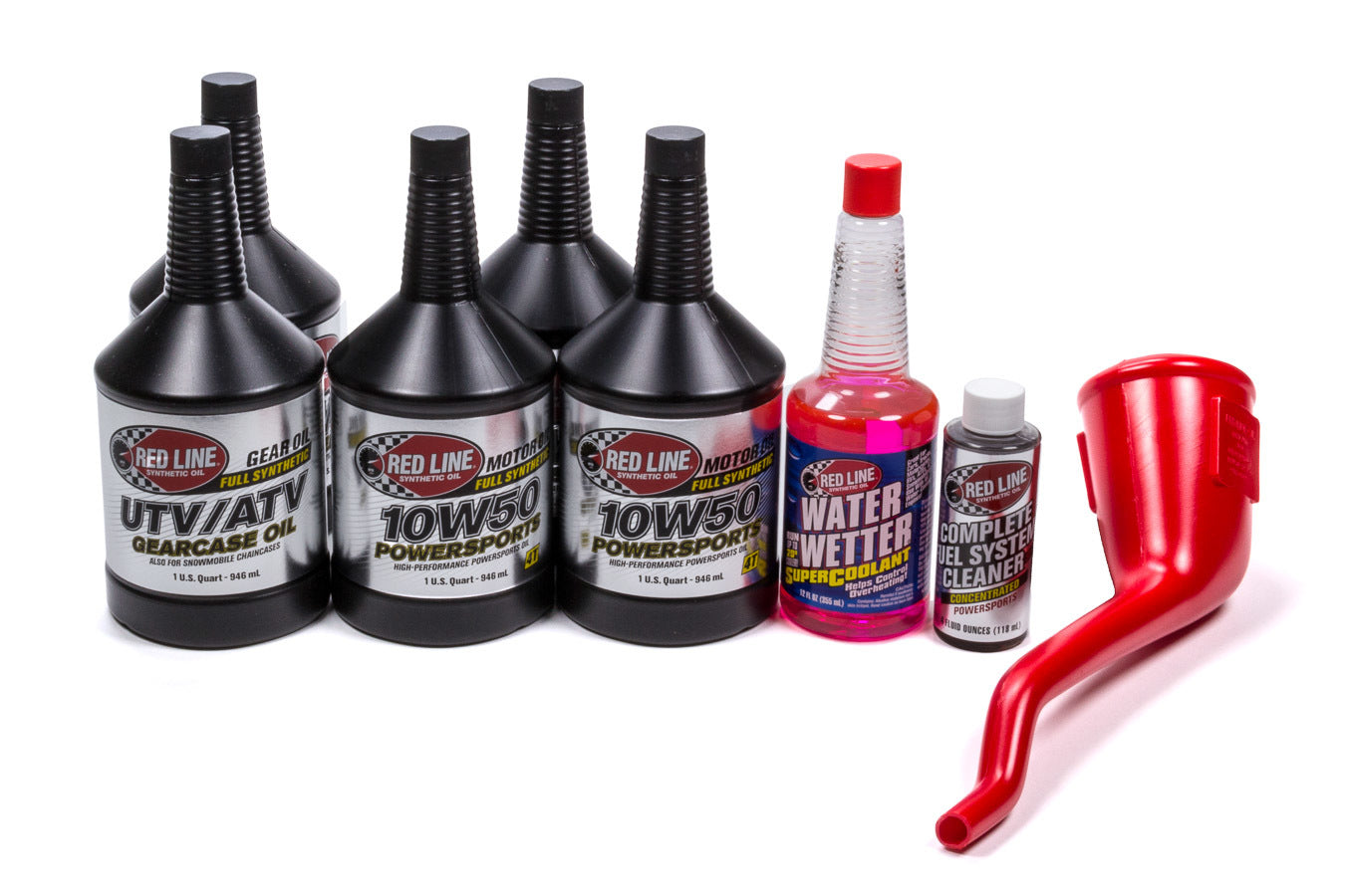 Redline Oil RED90220 UTV/ATV Powerpack (3) 10 w50 Oil (2) Gearcase Oil