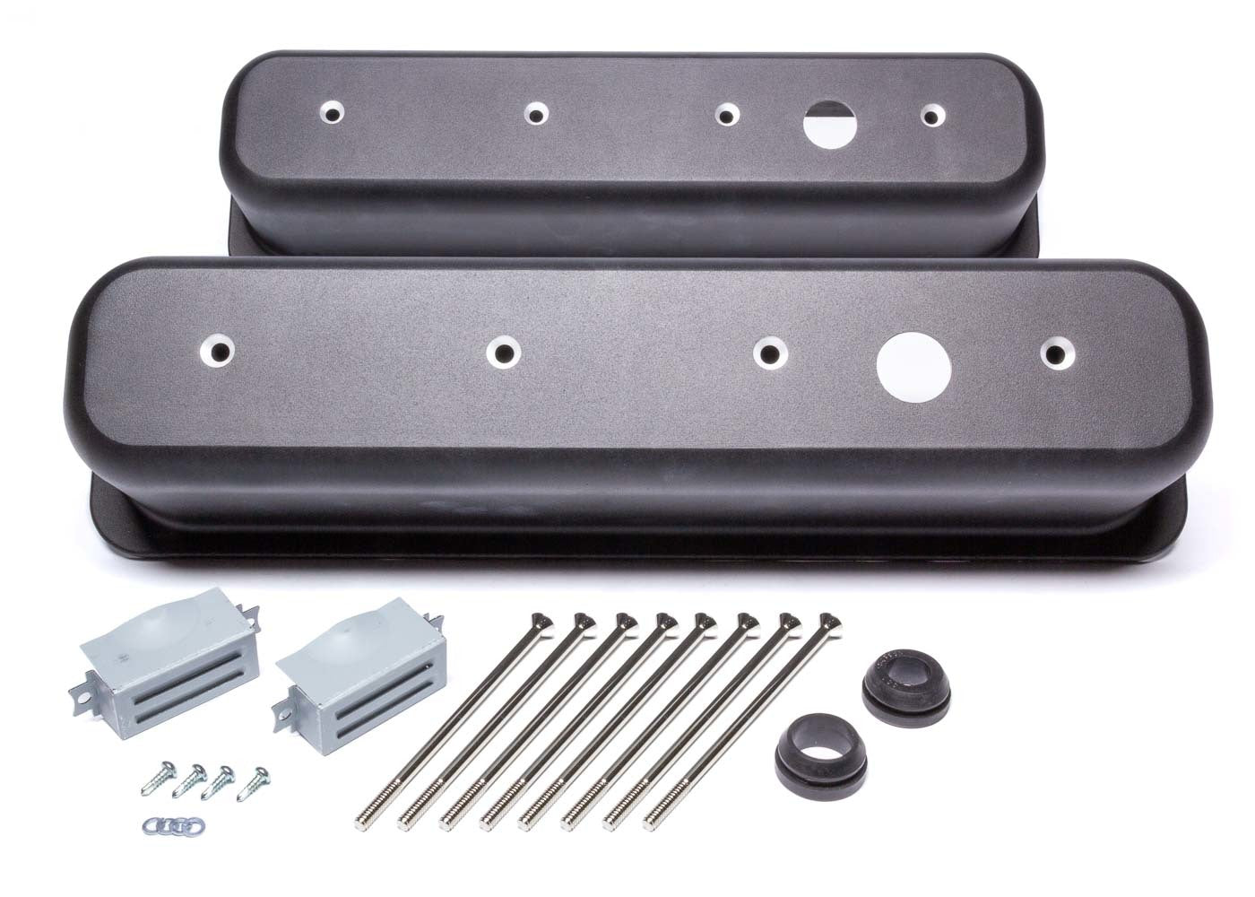 Racing Power Co-packaged RPCR6146-1BK Black Aluminum SBC Valve Covers Center Bolt