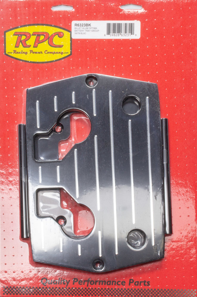 Racing Power Co-packaged RPCR6323BK Optima Alum Ball Milled Battery Tray Black