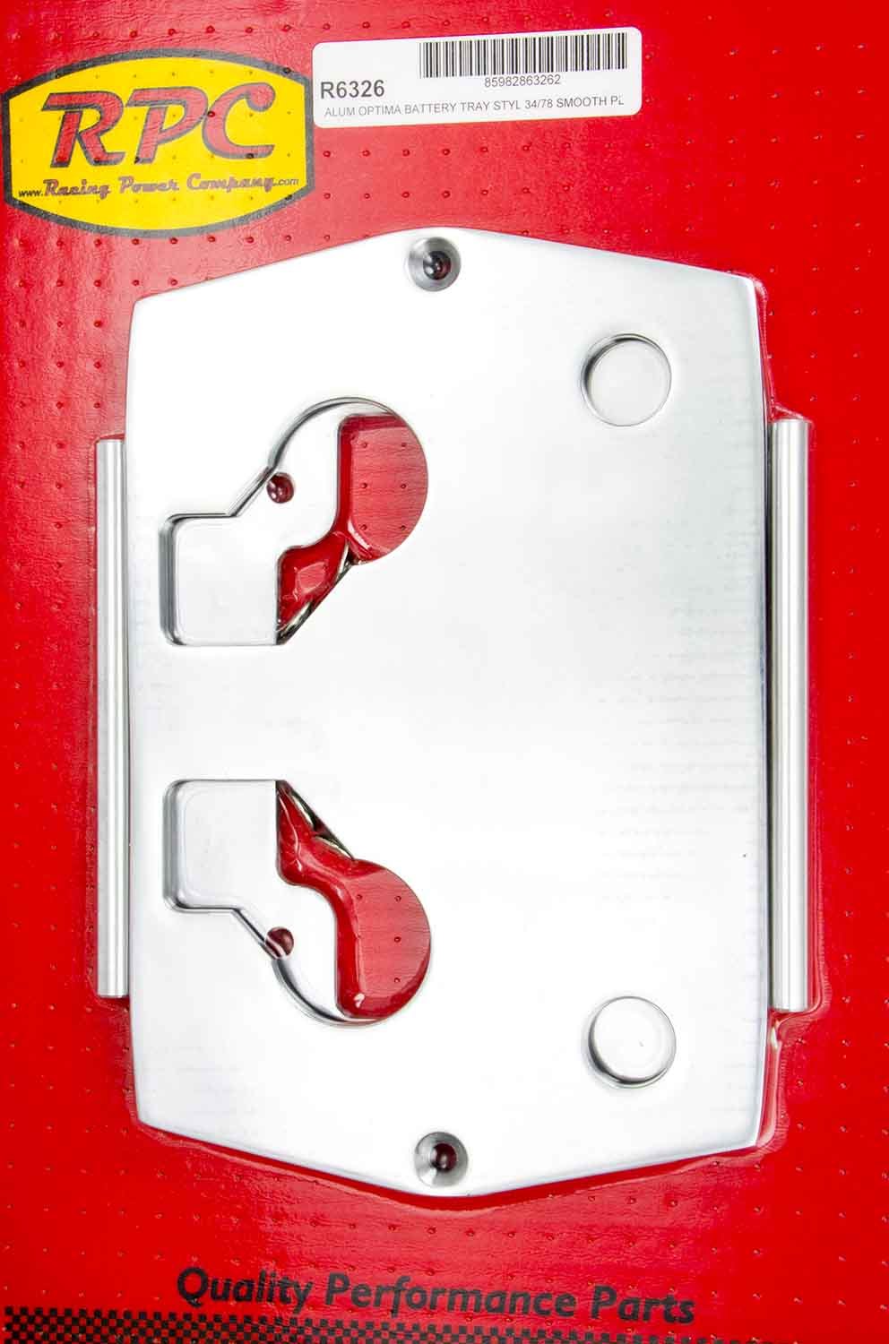 Racing Power Co-packaged RPCR6326 Optima Alum Smooth Battery Tray Polished