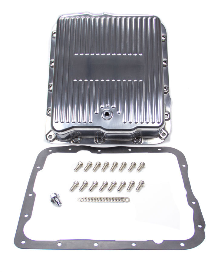 Racing Power Co-packaged RPCR8493 GM 700R4 4L60 Alum Trans Pan Polished