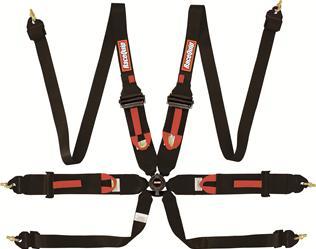 Racequip RQP854004 6pt Harness Camlock P/U Lap Black HNR FIA