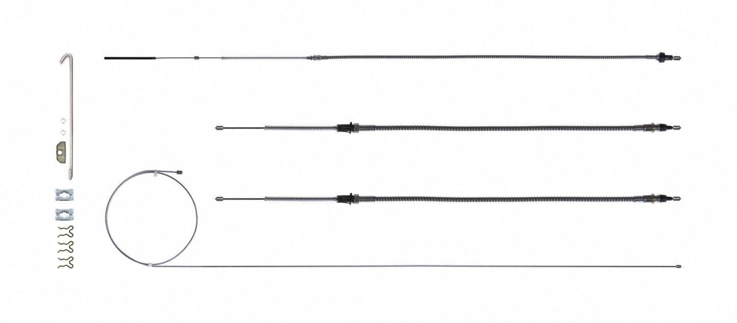 Right Stuff Detailing RSDRSBCF02S Brake Cable Set w/Hardwa re 68-69 Camaro Stainles