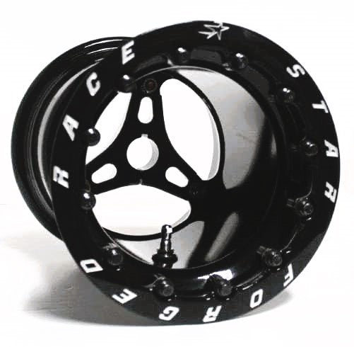 Race Star Industries RSI53-88DBL 53 Jr Dragster Pair 8x8 Double Beadlock Black