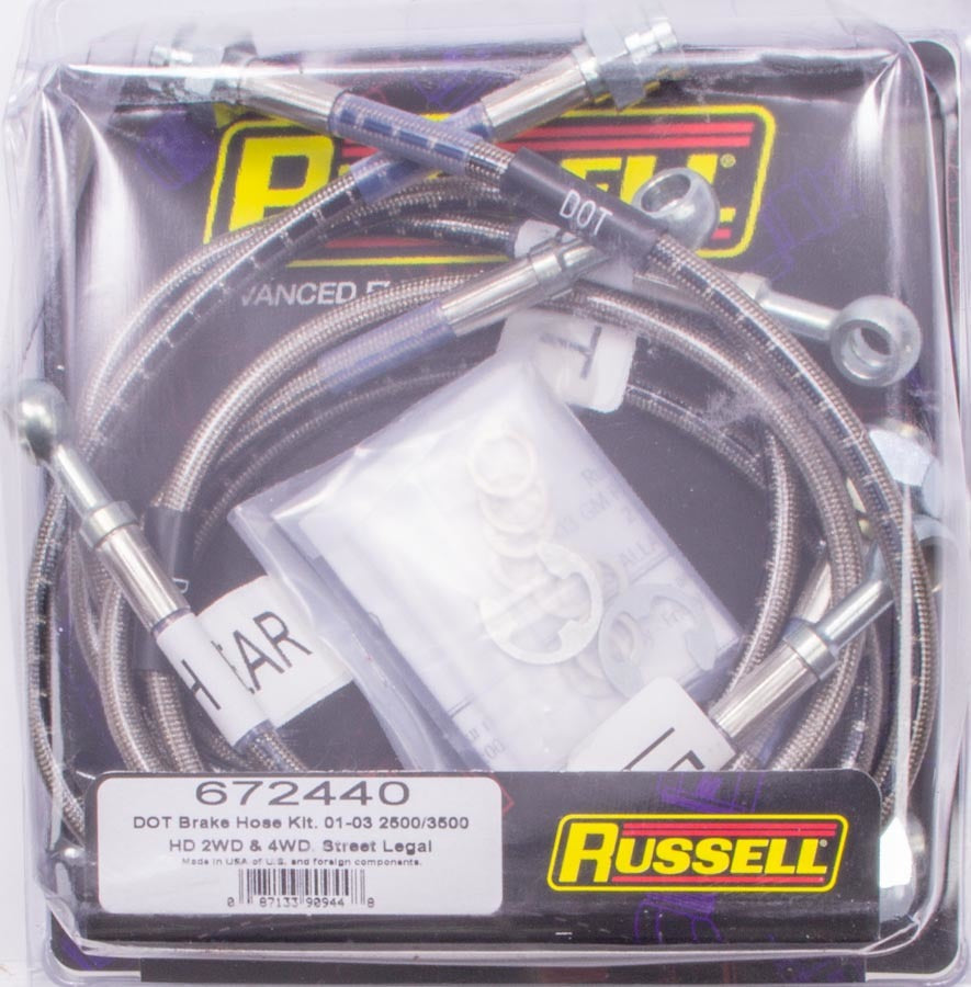 Russell RUS672440 S/S Brake Line Kit 01-06 GM HD Trucks