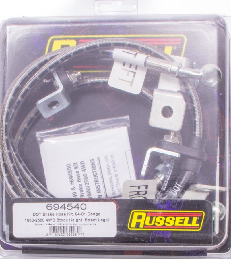 Russell RUS694540 S/S Brake Line Kit 94-99 Dodge 4WD