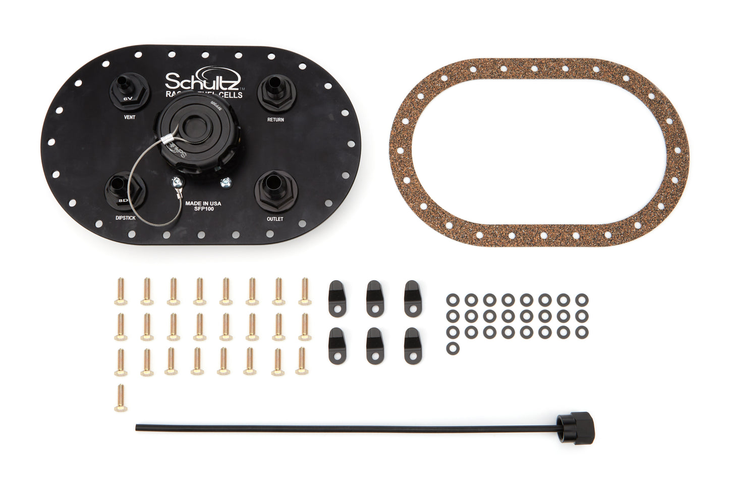 Schultz Racing Fuel Cells SEPSFP100-10 Filler Plate Alum 10an Outlet Billet Cap