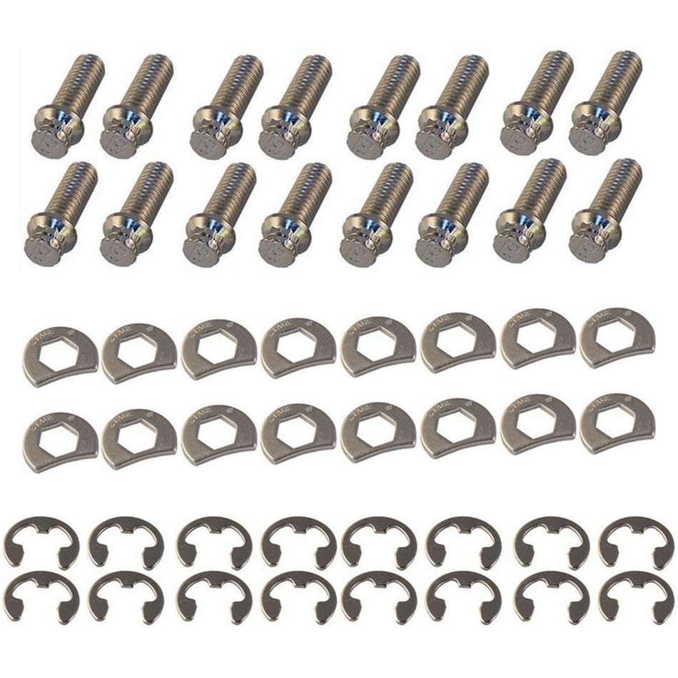 Stage 8 Fasteners SGE8953 S/S Header Bolt Kit - 6pt. 3/8-16 x 1in (16)