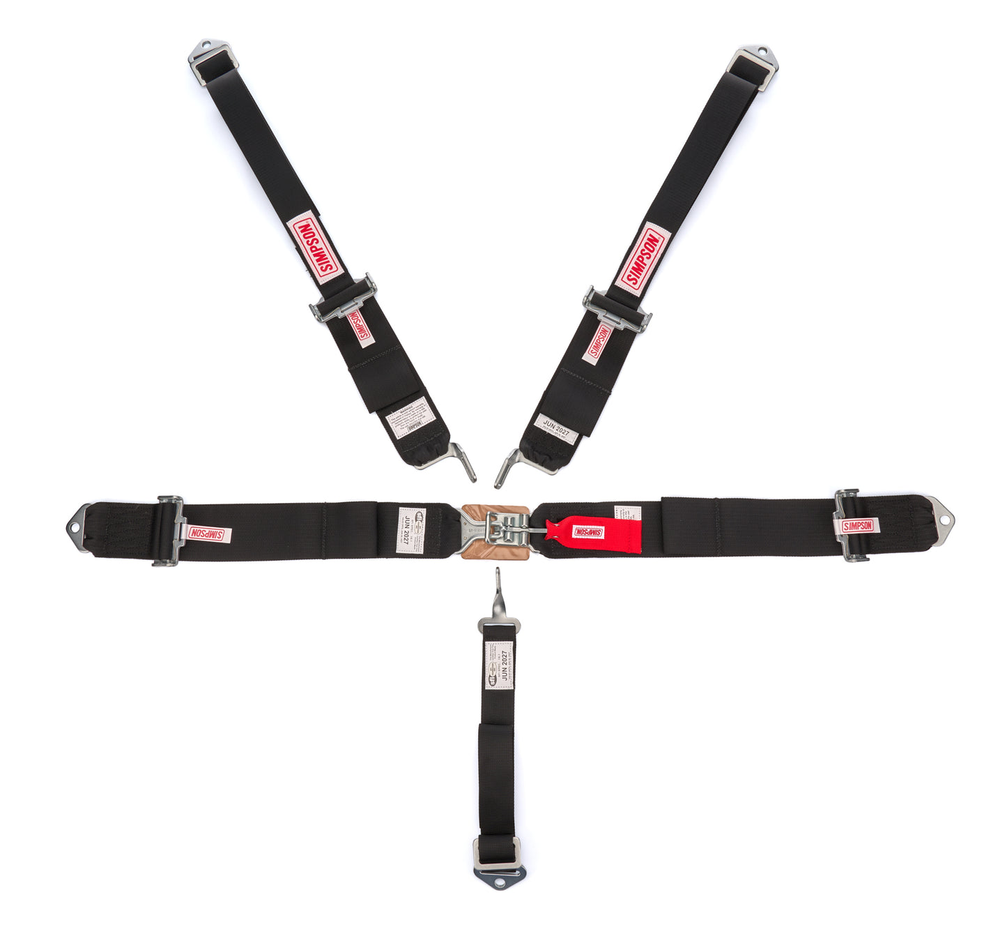 Simpson Safety SIM29061BKH Harness 5pt LL Pull-Up Lap B/I HANS Shoulder