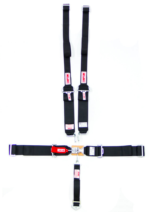 Simpson Safety SIM29064BKH Harness Set 5pt HANS L/L W/A P/D Black
