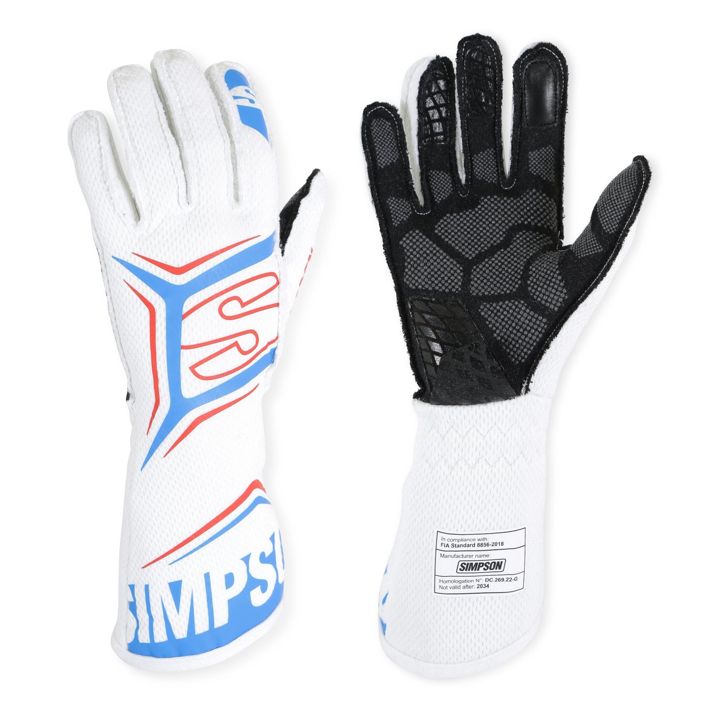 Simpson Safety SIMMGZW Glove Magnata XX-Large White / Blue SFI 3.5/5