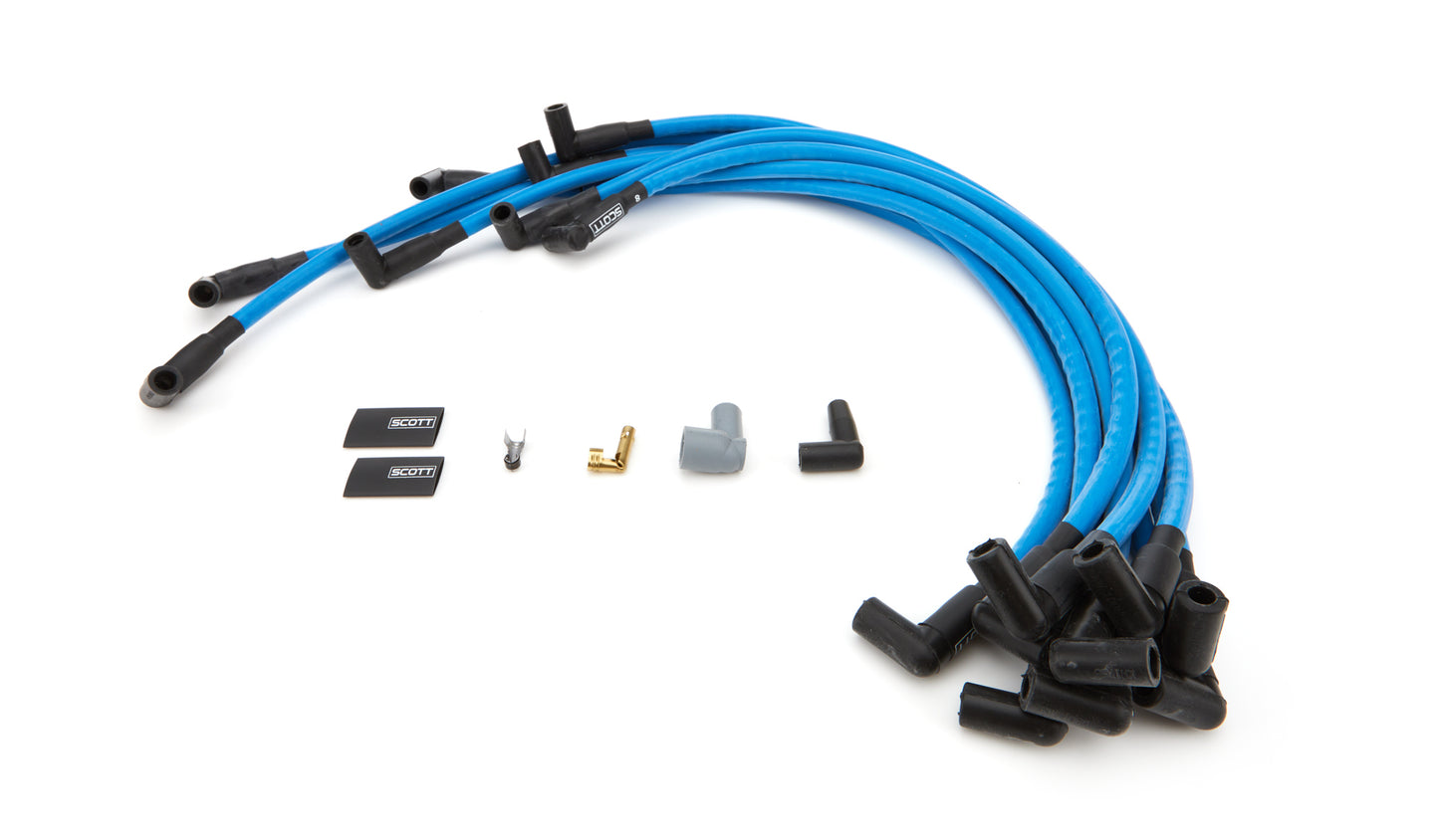 Scott Performance SPWCH-402-4 SBC Spark Plug Wire Set 90-Degree - Blue