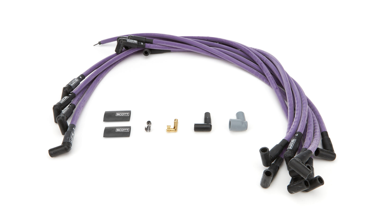 Scott Performance SPWCH-407-6 SBC Spark Plug Wire Set 90-Degree - Purple