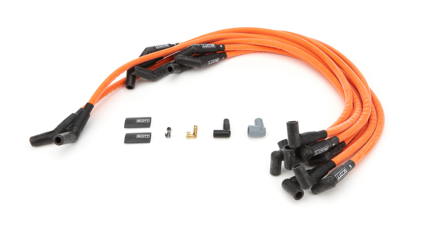 Scott Performance SPWCH-415-5 BBC Spark Plug Wire Set 90-Degree - Orange