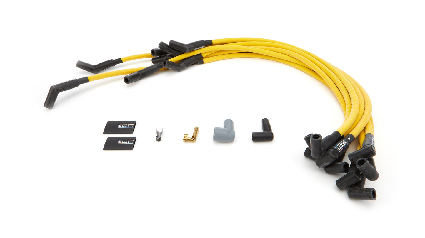 Scott Performance SPWCH-415-7 BBC Spark Plug Wire Set 90-Degree - Yellow