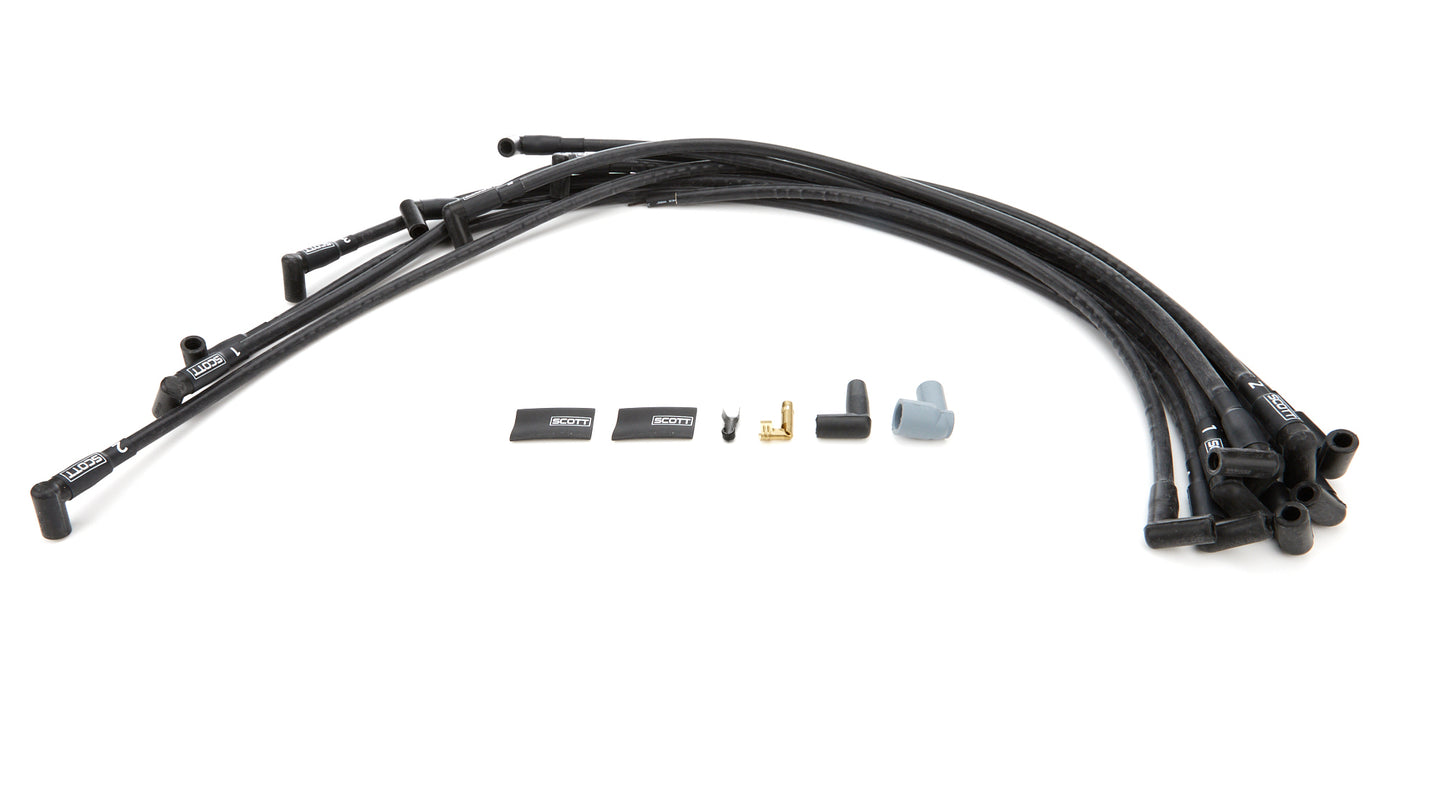 Scott Performance SPWCH-416-1 BBC Spark Plug Wire Set 90-Degree - Black
