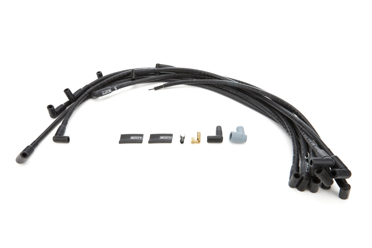 Scott Performance SPWCH-516-1 BBC Spark Plug Wire Set 90-Degree - Black