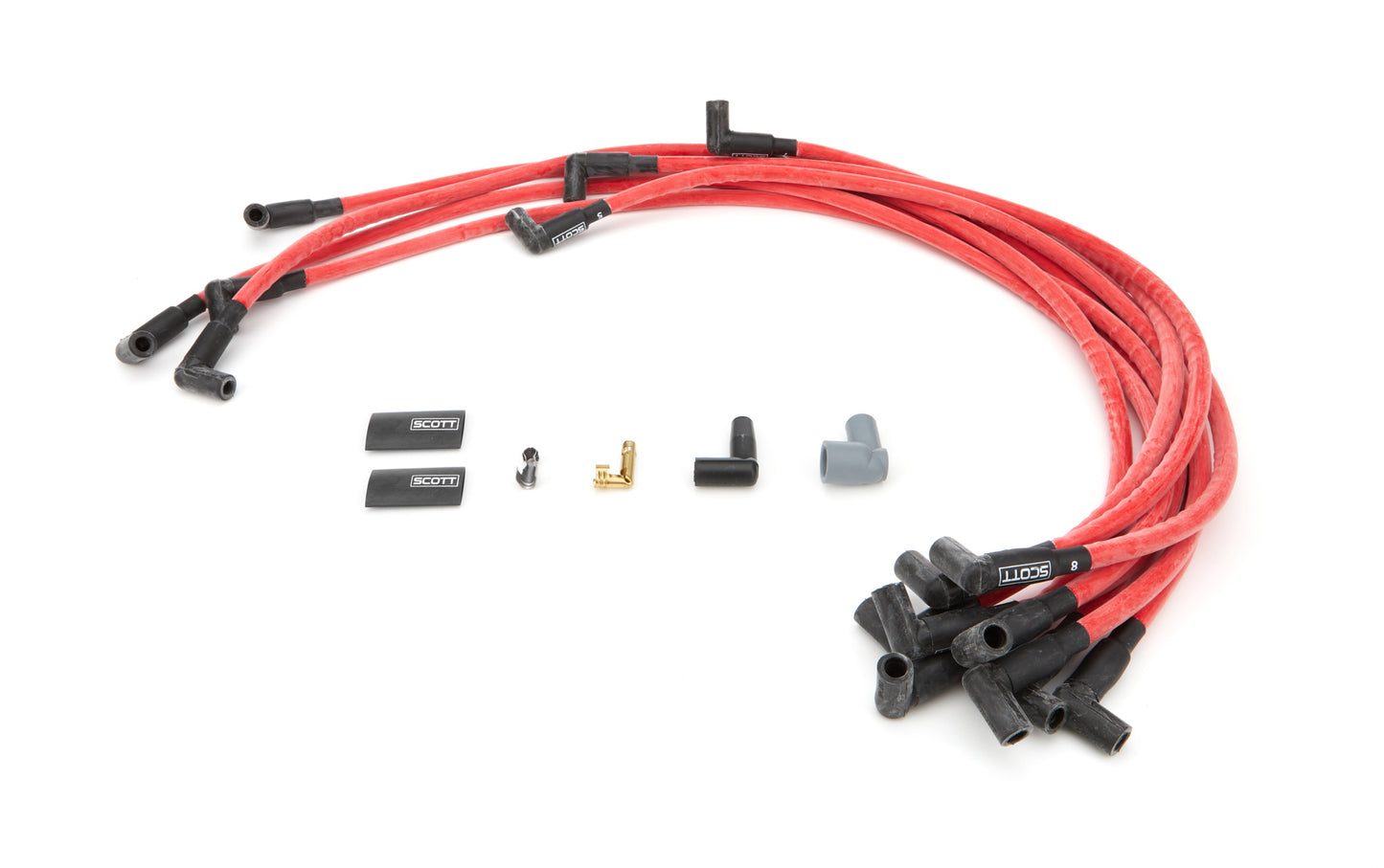Scott Performance SPWCH-604-2 SBC Spark Plug Wire Set Red 604 Crate Engine