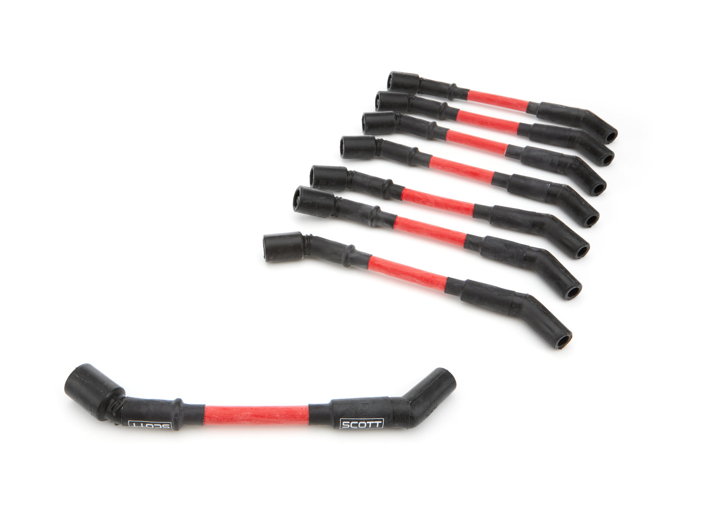 Scott Performance SPWCH-LS-S-2 GM LS Spark Plug Wire Set 45-Degree - Red
