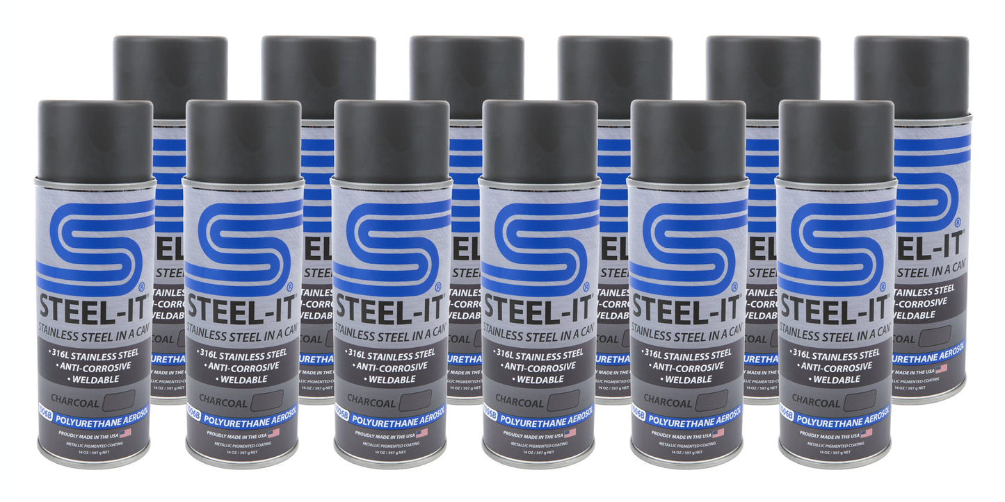 Steel-it STLCASE1006B Charcoal Polyurethane Case 12 x 14Oz. Can