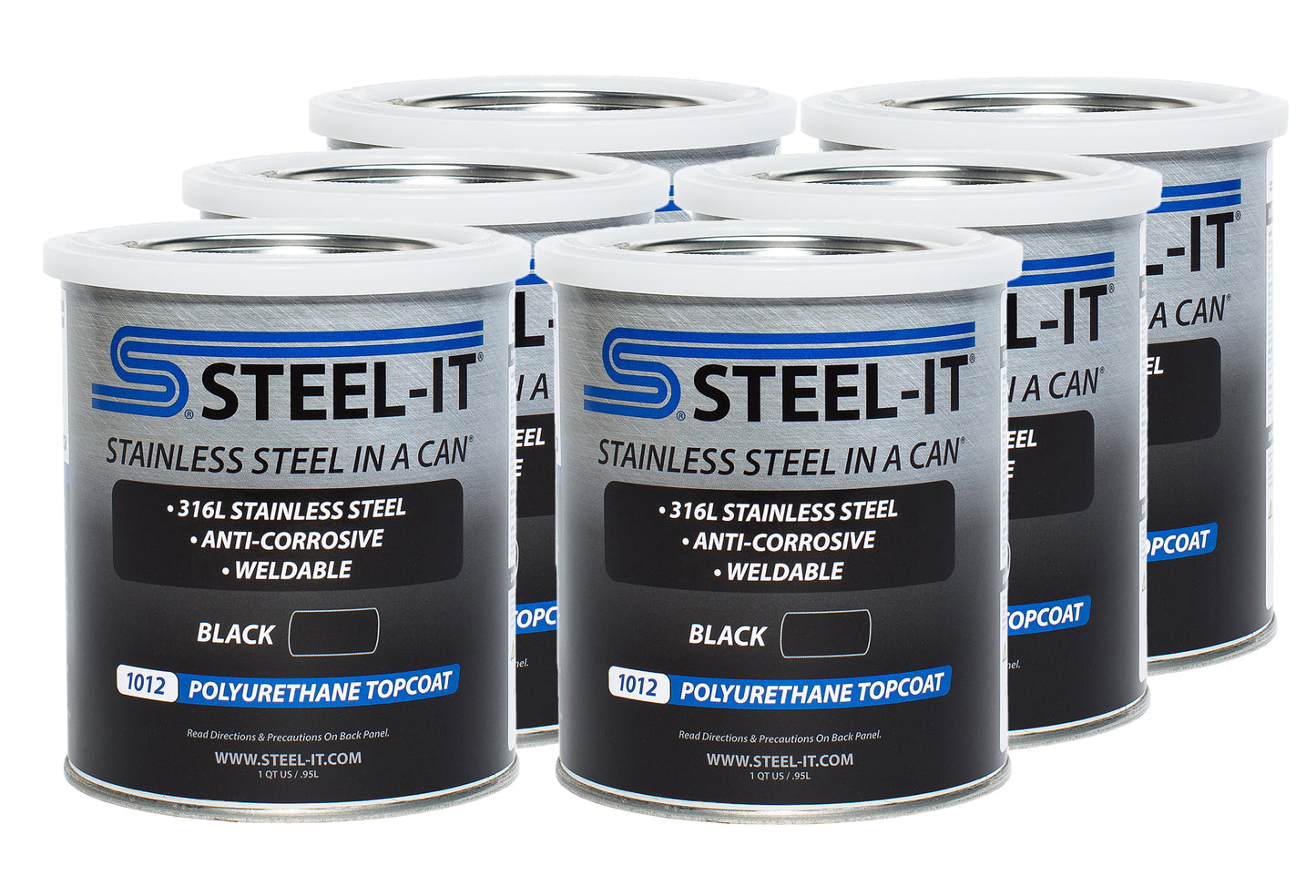 Steel-it STLCASE1012Q Black Polyurethane Case 6 x 1 Quart