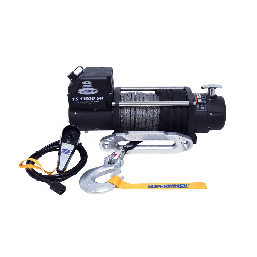 Superwinch SUP1511201 Tiger Shark 11500SR Winc h 11500lb Synthetic Rope