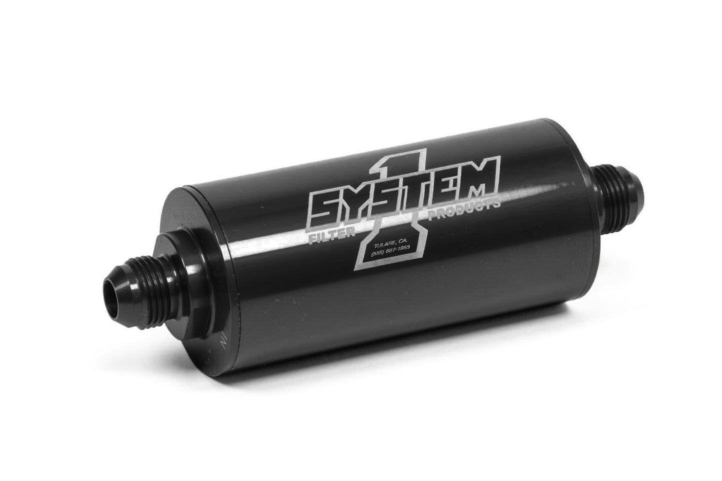 System One SYS201-203408B Inline Fuel FIlter - #8 Billet - Black