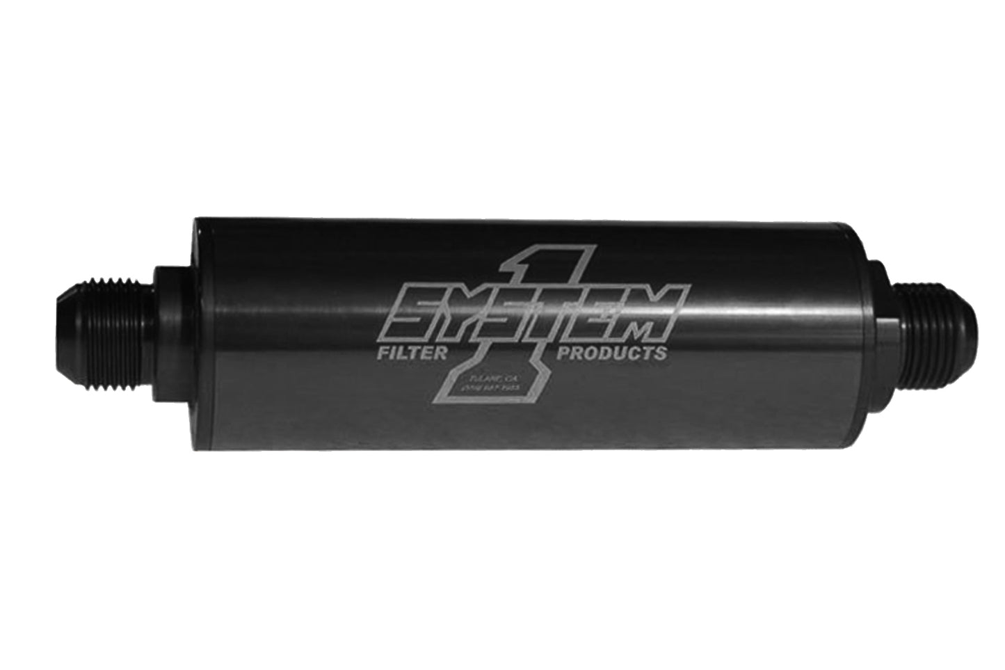 System One SYS202-202412B Inline Fuel Filter - #12 Billet - Black