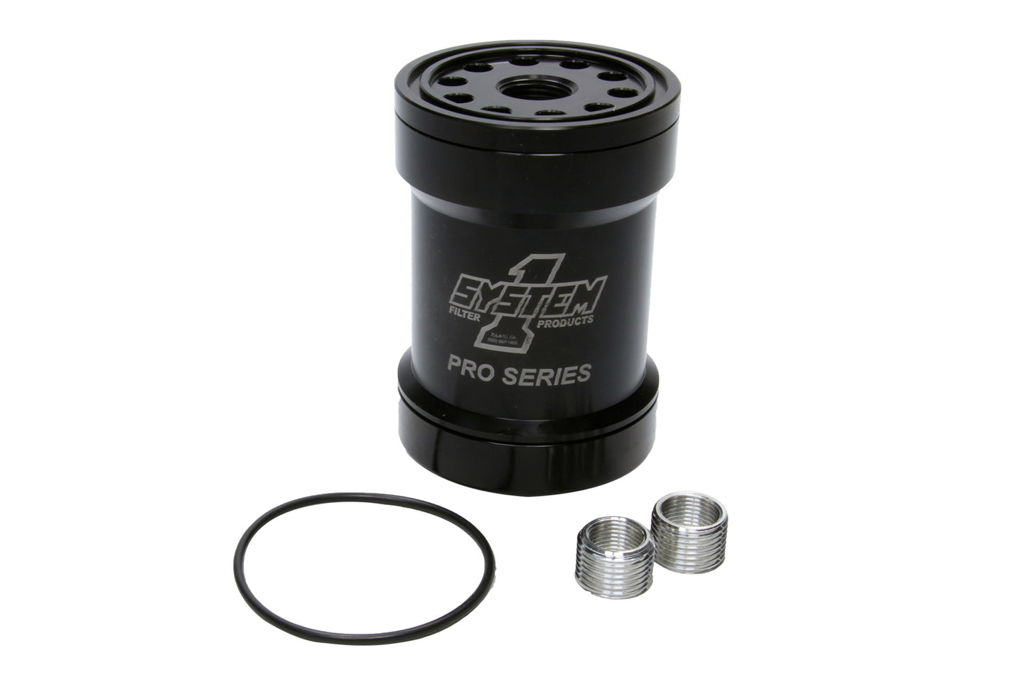 System One SYS209-561BPS Billet Oil Filter w/Blt Cap 45 Micron - Black
