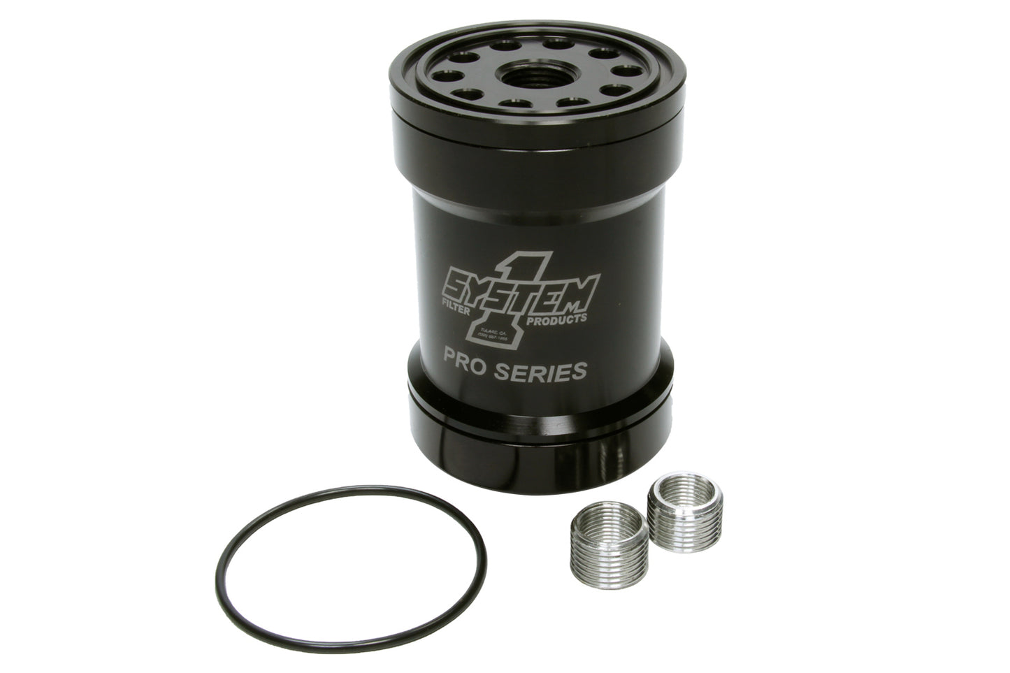 System One SYS209-571BPS Billet Oil Filter w/Blt Cap 75 Micron - Black