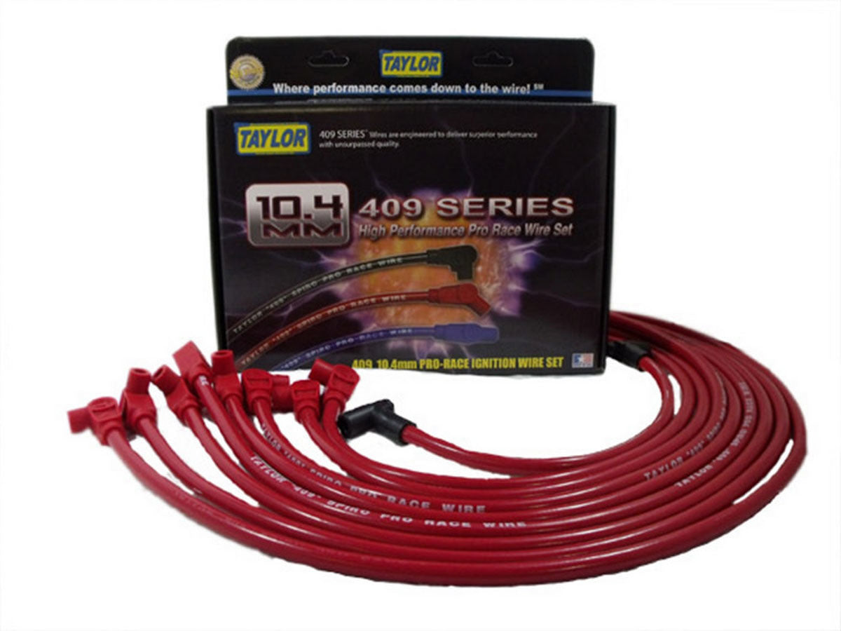 Taylor/vertex TAY79230 Race-Fit 409 Plug Wire Red SBC HEI Under Header