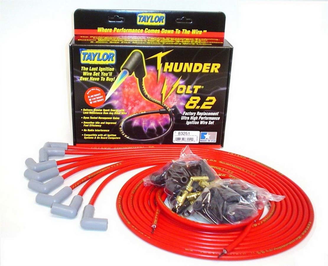 Taylor/vertex TAY83251 Univ Thundervolt Plug Wire Ste 90 deg Red