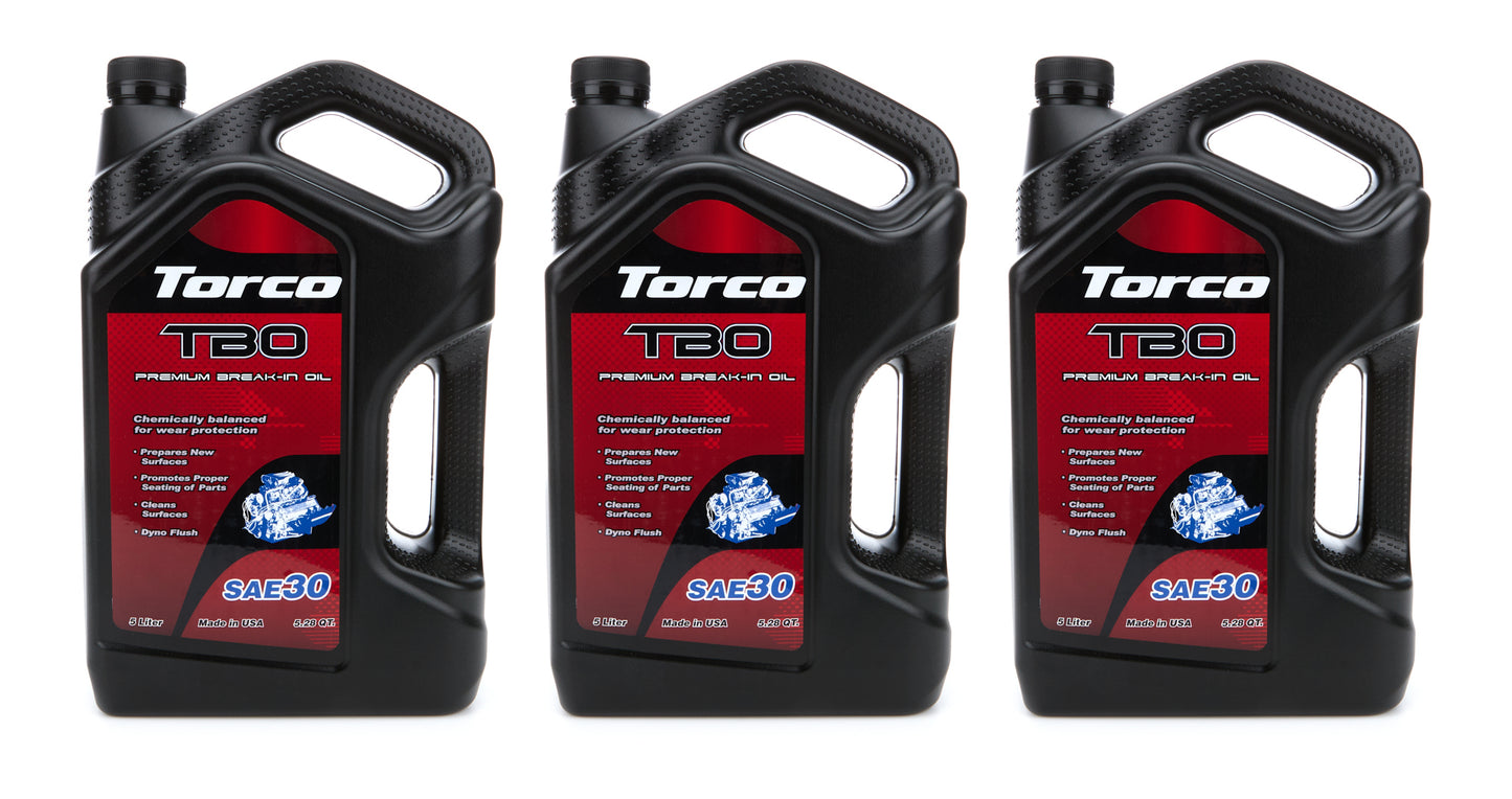 Torco TRCA100030L TBO 30W Premium Break In Oil Case 3 x 5 Liter