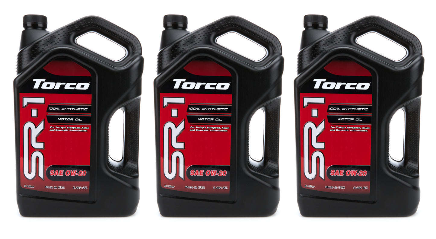 Torco TRCA160020L SR-1 Synthetic Oil 0w20 Case 3 x 5 Liter Bottles