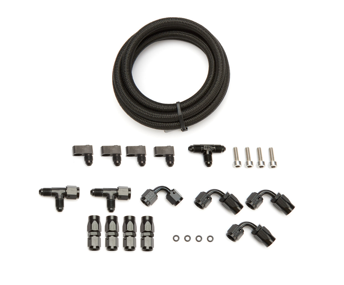 Trick Flow TRFTFS-306SB601 LS Steam Line Plumbing Kit Blk Nylon Braided