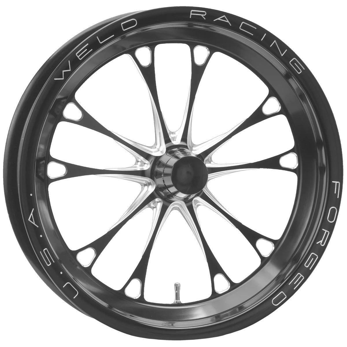 Weld Racing WEL784C-15001-B V-Series Frnt Drag Wheel Blk 15x3.5 Strange Mnt