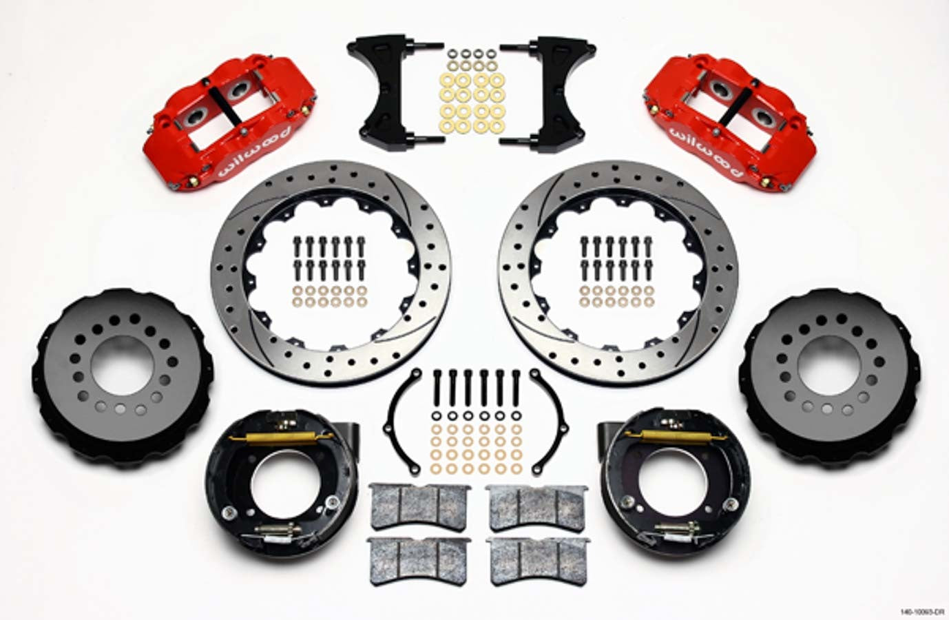 Wilwood WIL140-10093-DR 67-72 GM C10 P/U Rear Brake Kit Red Caliper