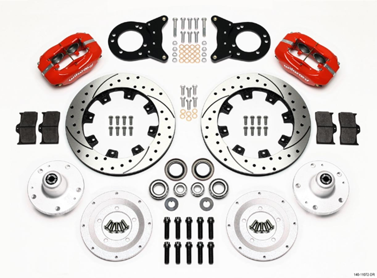 Wilwood WIL140-11072-DR Front Disc Brake Kit Red HD 65-69 Mustang