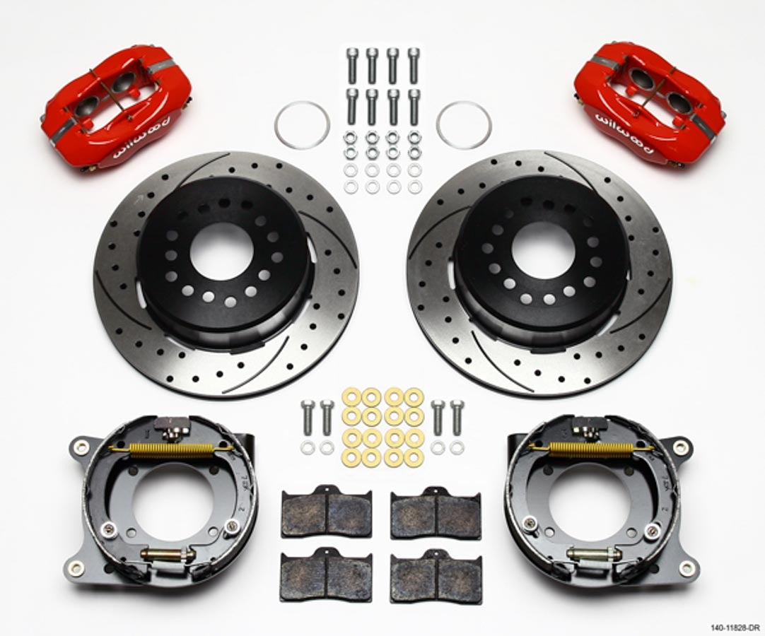 Wilwood WIL140-11828-DR Rear Brake Kit 57-62 Corvette Red Caliper
