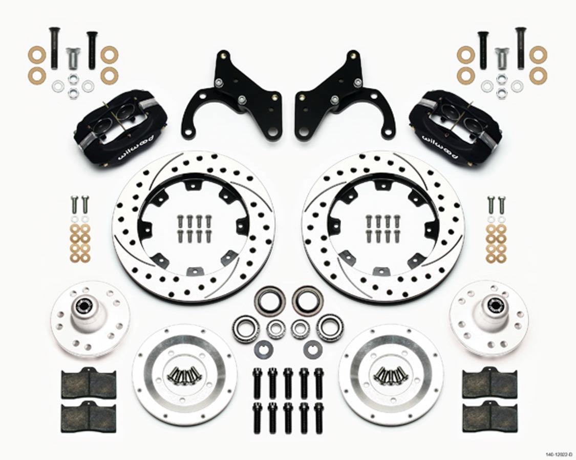 Wilwood WIL140-12022-D Front Disc Brake Kit Blk 65-68 Impala Drum 12.19